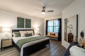 Bedroom with  oversized windows
